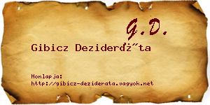 Gibicz Dezideráta névjegykártya